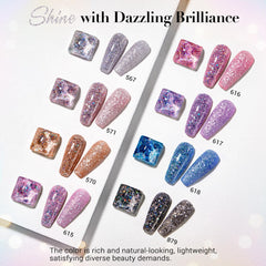 AZUREBEAUTY eight color dip powder shades ready for vibrant nail art