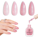 AZUREBEAUTY Glitter Pink Nail Polish bottle shows quick-dry, salon-grade shine.