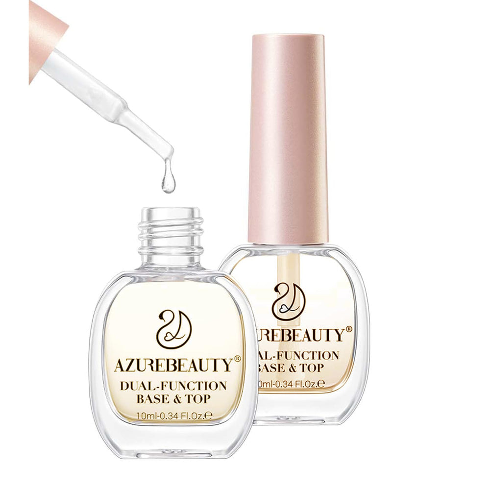 AzureBeauty light-yellow nail top coat bottle pour for quick-dry, high shine nails