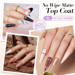 Brush applying AZUREBEAUTY matte top coat to nails.