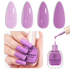 AZUREBEAUTY Purple Lavender Nail Polish bottle shows quick, even color