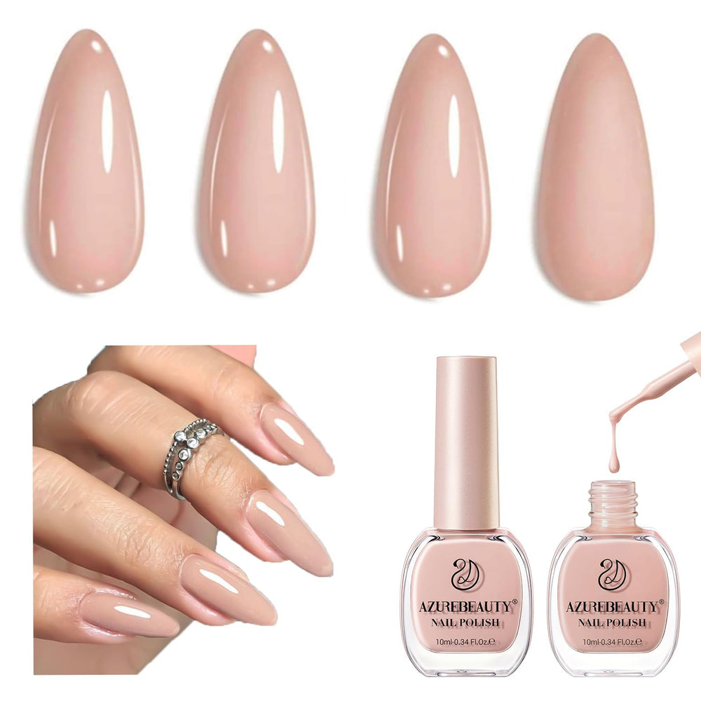 AZUREBEAUTY Nude Nail Polish Set bottles for natural nails and easy manicure