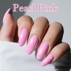 AZUREBEAUTY Pearl Pink nails with soft pink shimmer and glossy shine