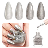 AZUREBEAUTY silver glitter nail polish bottle with shimmering finish for easy glam