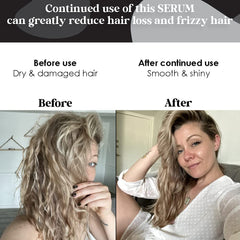 Hair prepared for blow-dry with B The Product Biotin Treatment