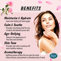 Baar Natura Magic Rose Water Lotion rose-infused formula close-up texture.