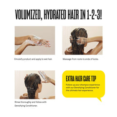 BABE ORIGINAL Locks Densifying Shampoo rice protein supports thicker-looking hair.