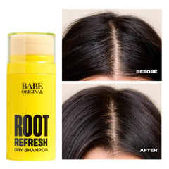 BABE ORIGINAL Root Refresh application sponge demonstrates on-the-go root refresh