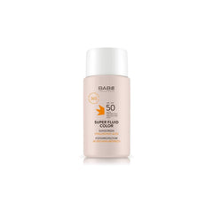 Babe Super Fluid Color Sunscreen SPF 50 bottle with light tinted finish.