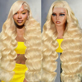 BABOSHOW 30 inch 613 lace front wig model wearing for a natural look