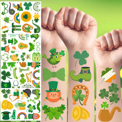 Backtopeia St Patrick's tattoos shamrocks design for easy festive face art.