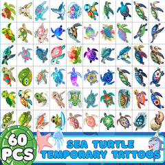 Backtopeia Turtle Tattoos bright ocean designs for kid-friendly party favors.