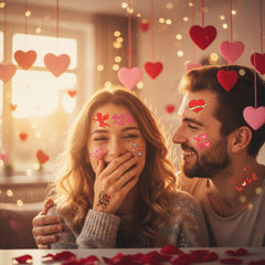 Backtopeia Valentine tattoos kiss design adds playful celebration flair.