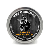 Badass Beard Care Beard Balm Original Scent in tin softens beard and hydrates skin