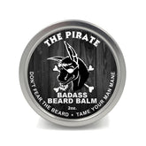 Badass Beard Care Beard Balm Pirate Scent 2 oz tin softens beard and hydrates skin.