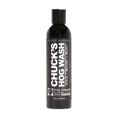 Badass Beard Care Chuck's Hog Wash pirate scent bottle front, all-natural daily beard care.