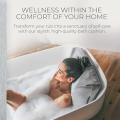 BADESOFA Luxury Bath Pillow M quartz-sand-filled stays stable without suction cups.