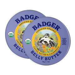 Badger Belly Butter tin 2oz highlighting rich hydration for expectant skin