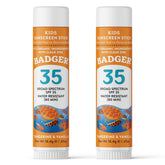 Badger Mineral Kids Sunscreen Face Stick SPF 35 travel size for easy application
