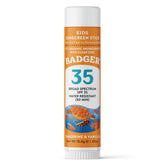 Badger Mineral Kids Sunscreen Face Stick shows a twist-up application for easy, mess-free sun protection.