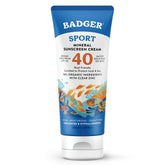 Badger Reef Safe Sunscreen bottle with reef-friendly mineral protection for outdoor adventures.