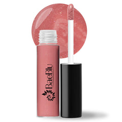 Baeblu Dahlia lip gloss packaging showcases clean, non-toxic branding.