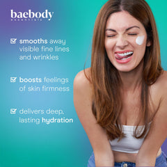 Baebody Collagen Retinol Snail Mucin jar opened showing creamy texture for hydration
