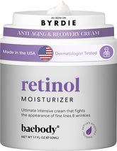 Baebody retinol cream bottle with pump for easy nightly use