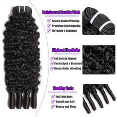BAFUWIG Burmese Curly Bundles 18-inch display for versatile styling and natural movement.