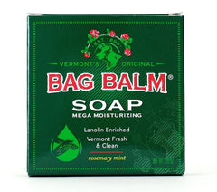 Bag Balm Rosemary Mint soap bar provides a refreshing, moisturizing cleanse.