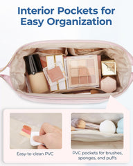BAGSMART PVC-lined pocket holding brushes and small items securely