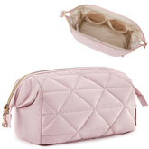 BAGSMART makeup bag with wide-opening design for easy access during travel