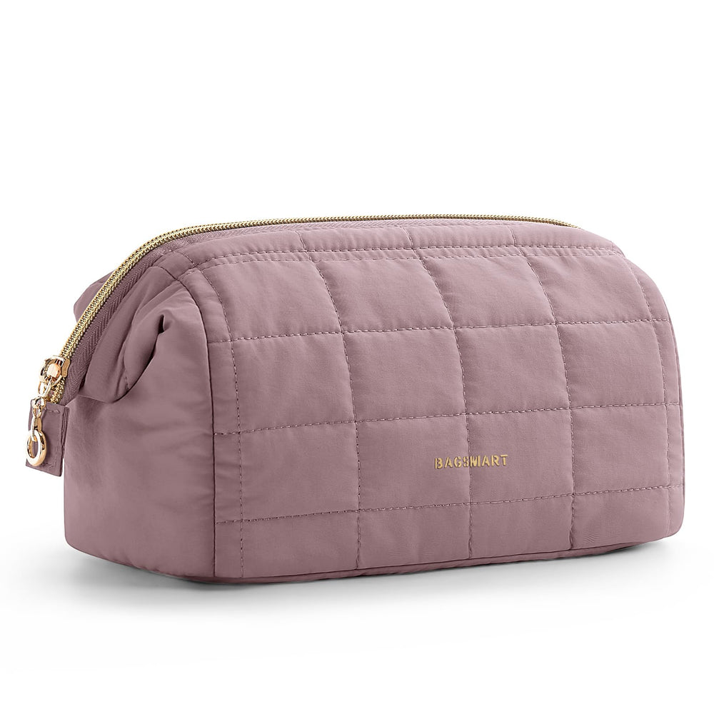 BAGSMART makeup bag wide opening for quick access during travel.