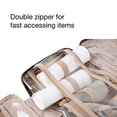 BAGSMART hanging toiletry bag with swivel hook for easy bathroom hanging