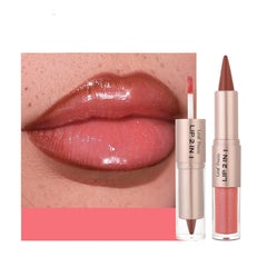 BAISEN DIARY 2-in-1 lip liner and gloss for peach nude ombre.