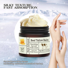 BAISEN DIARY Beef Tallow Face Balm on dry elbow showing deep hydration
