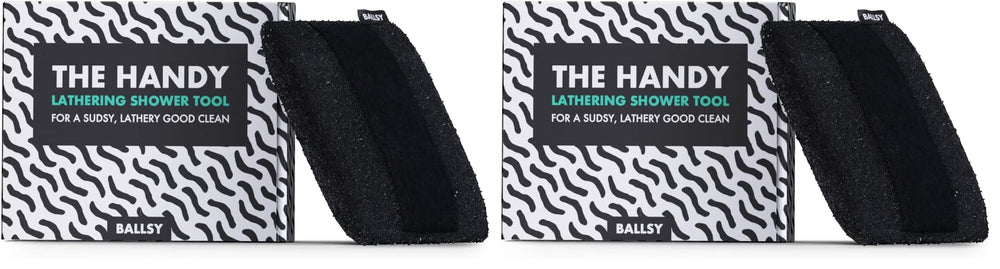 Ballsy Handy Shower Tool creates extra suds for richer lather