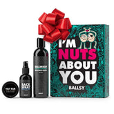 Ballsy Nuts About You Sack Pack bundle shown, ideal gift for fresh grooming.
