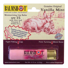 Balmshot Pink Camo lip balm with Aloe, Vitamin E, peppermint hint, SPF 15 moisturizes lips