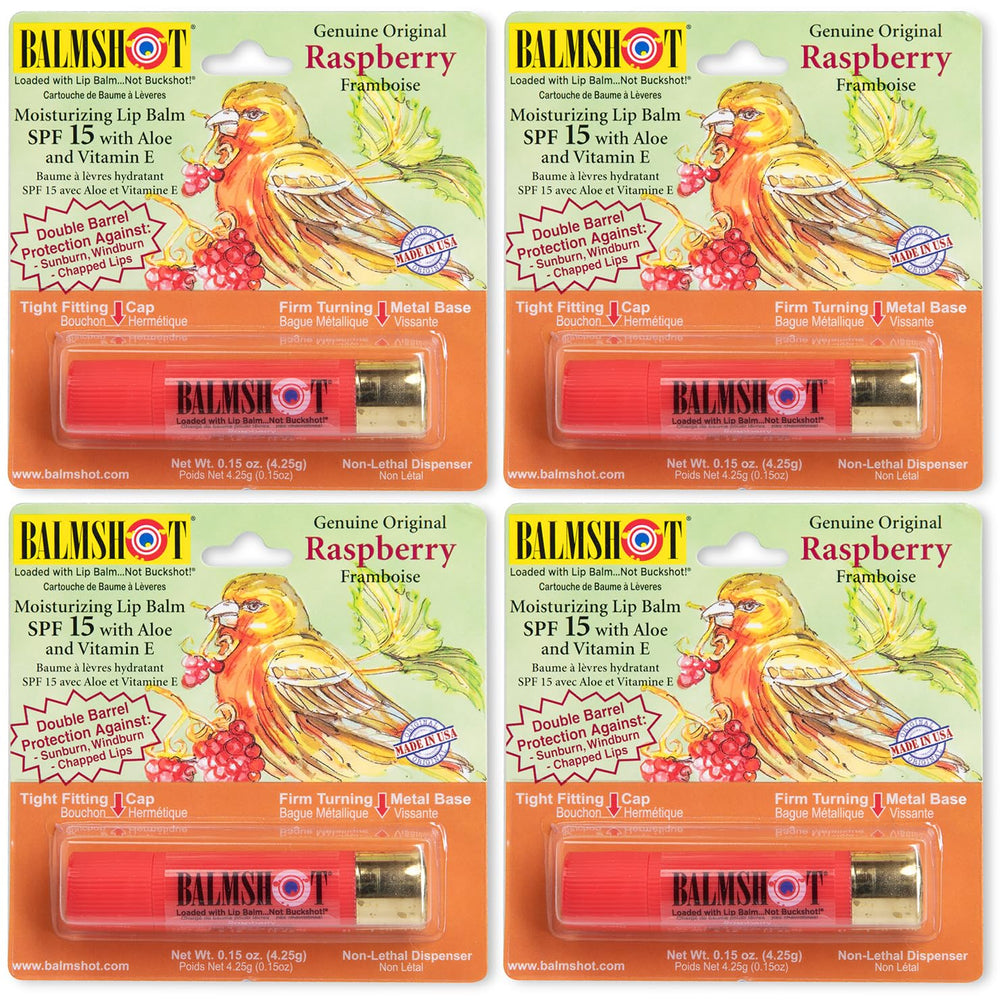 Balmshot Raspberry Lip Balm Pack in a compact tube for on-the-go moisture.