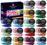 Baltic Day 16-color chrome powder jar for nail and resin art sparkle.