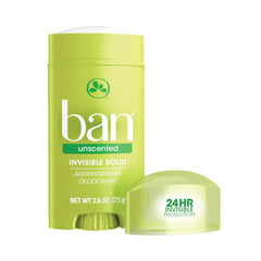 Ban Fresh Cotton roll-on front view shows clear 24-hour odor protection.