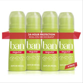 Ban Invisible Roll-On clear application on skin with no visible residue.