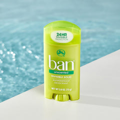 Ban Unscented Deodorant 24-hour protection for odor and sweat control