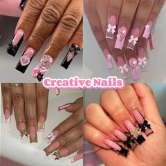 BANA ART cute pink flowers nail charms for customizable nail art