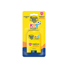 Banana Boat Sport Kids SPF 50 sunscreen stick, front view, travel size for on-the-go protection