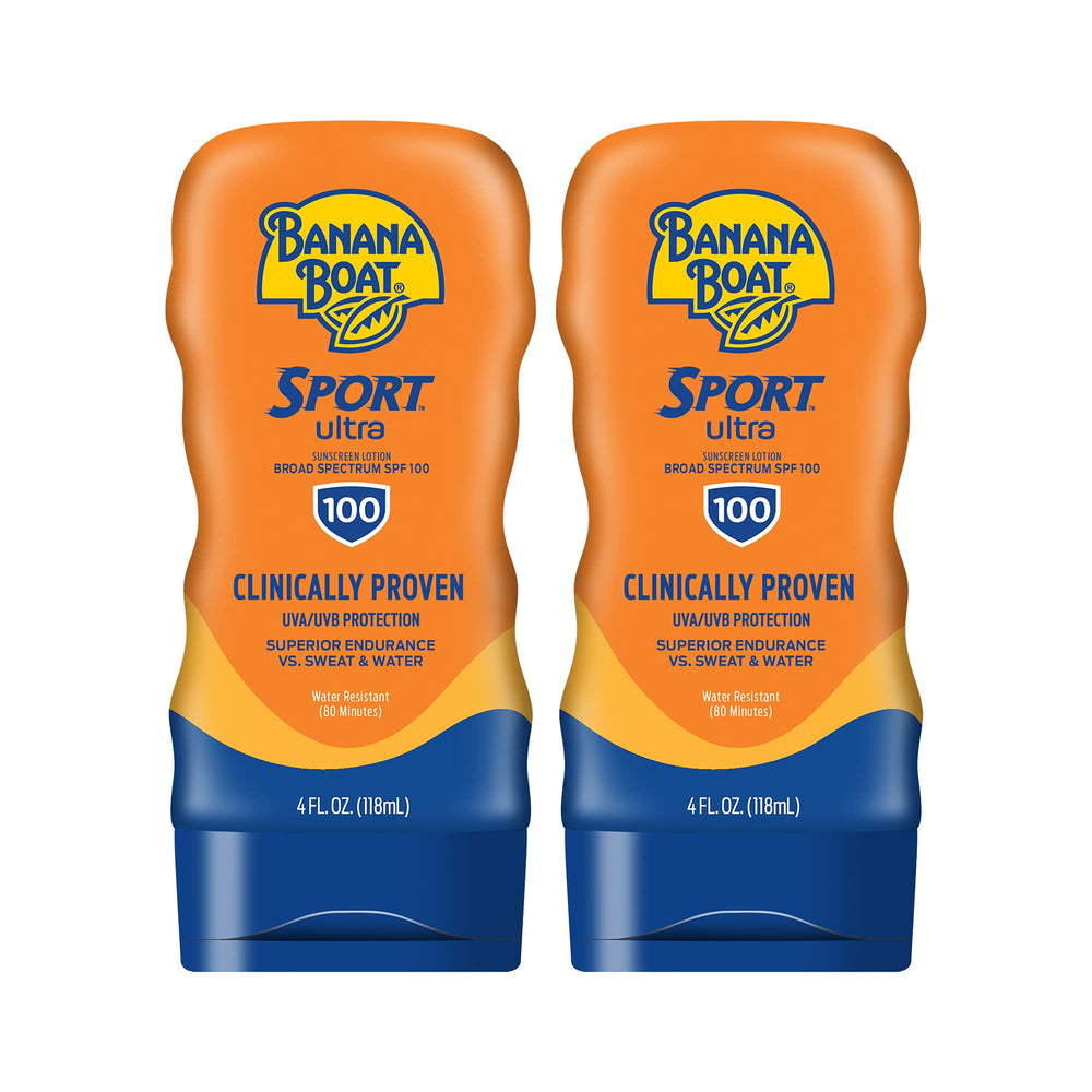 Banana Boat Sport SPF 100 bottle ready for active outdoor protection