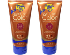 Banana Boat Summer Color self-tanning lotion pack two tubes for natural-looking tan