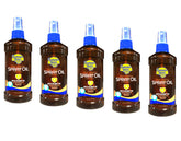 Banana Boat Deep Tanning Spray bottle with coconut oil for deeper tan and moisturized skin.