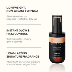 BANANAL 2-in-1 bottle closeup shows a lightweight, non-greasy formula.